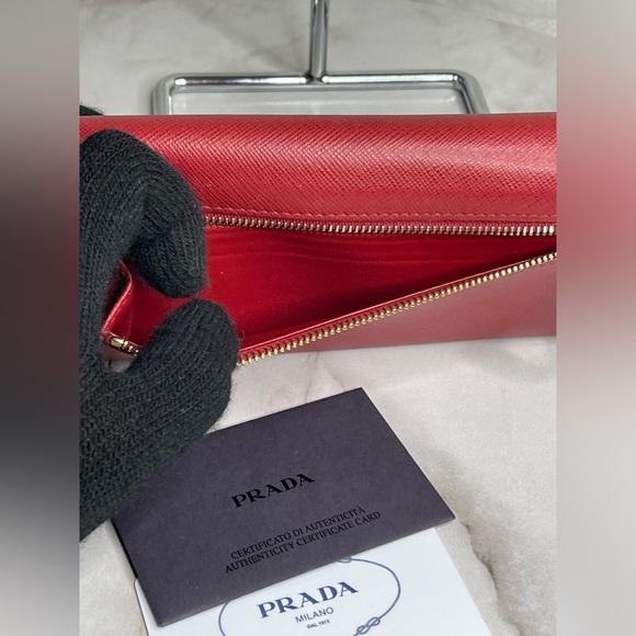 Prada red ribbon long wallet - Picture 14 of 17